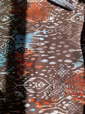 62 x 58” Vintage Ikat Weaving Bohemian Print Cotton Fabric Quilting Crafting